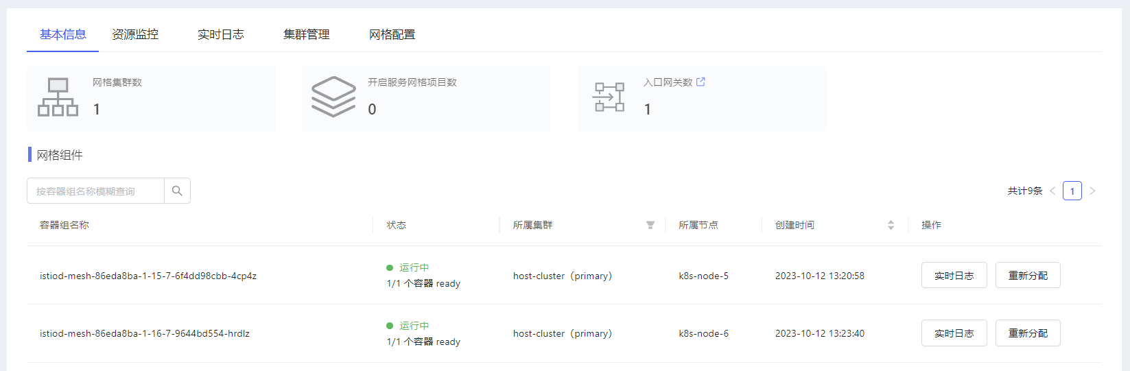 网格基本信息